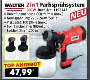 WALTER 2in1 Farbsprühsystem 500W