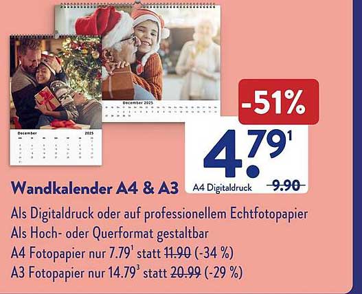 Wandkalender A4 & A3