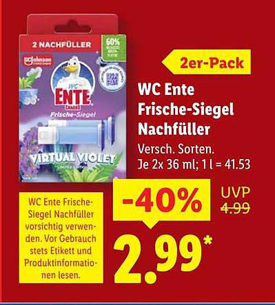 WC Ente Frische-Siegel Nachfüller 2er-Pack