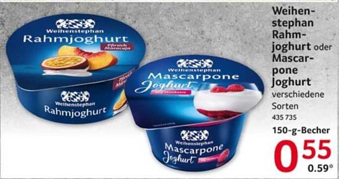 Weihenstephan Rahmjoghurt oder Mascarpone Joghurt 150-g-Becher - verschiedene Sorten