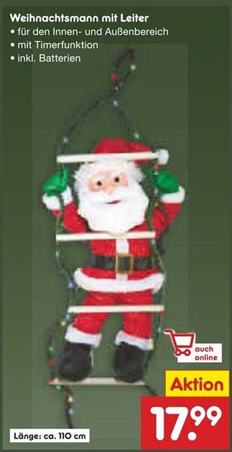 Weihnachtsmann mit Leiter