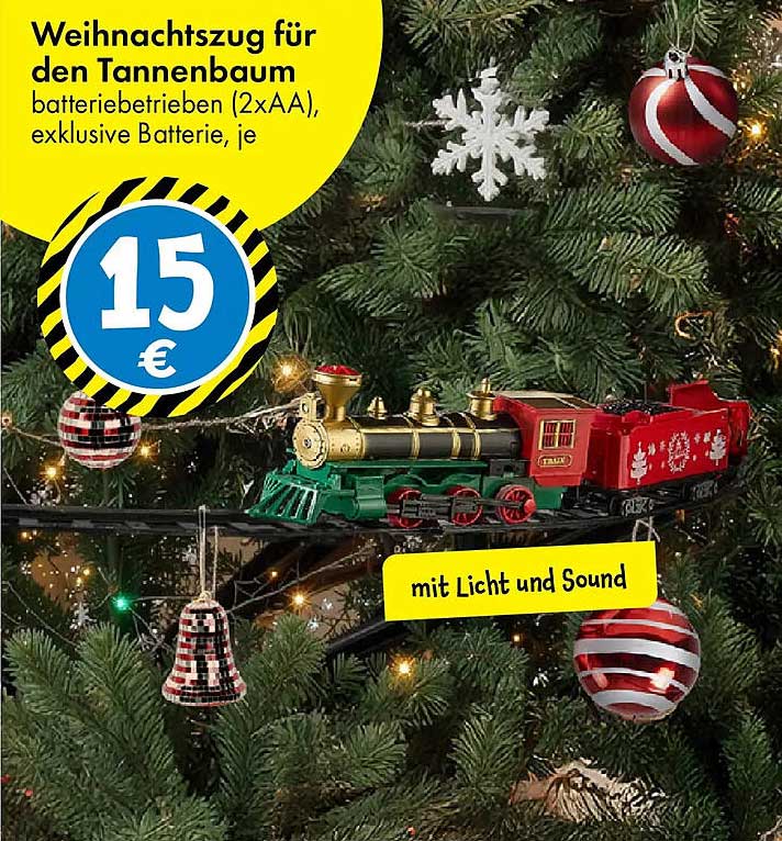 Weihnachtszug für den Tannenbaum mit Licht und Sound