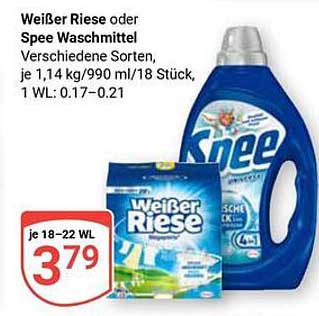 Weißer Riese oder Spee Waschmittel - Verschiedene Sorten