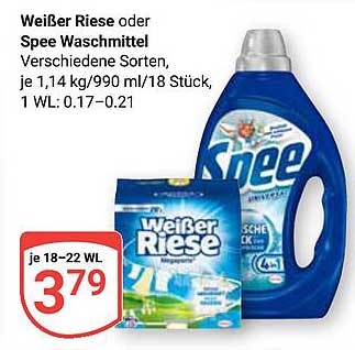 Weißer Riese oder Spee Waschmittel – Verschiedene Sorten zum Sparpreis!