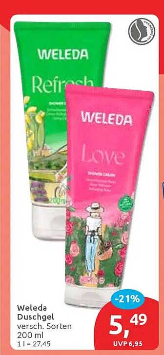 Weleda Duschgel verschiedene Sorten 200 ml