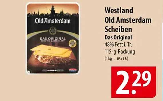 Westland Old Amsterdam Scheiben Das Original 48% Fett i. Tr. 115-g-Packung
