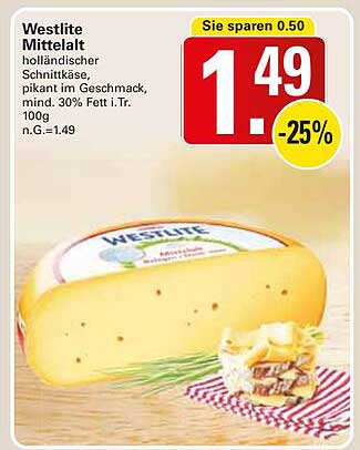 Westlite Mittelalt - Holländischer Schnittkäse