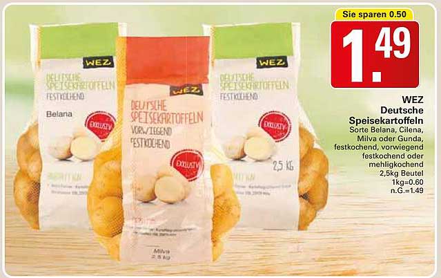 WEZ Deutsche Speisekartoffeln 2,5 kg