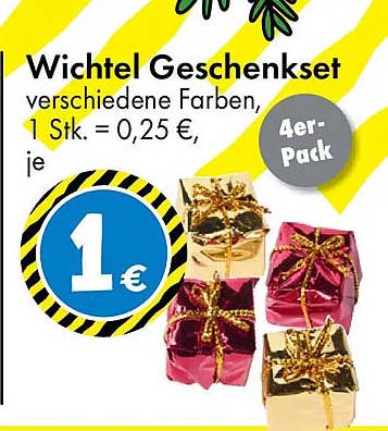 Wichtel Geschenkset - 4er-Pack in verschiedenen Farben