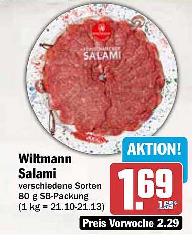 Wiltmann Salami verschiedene Sorten 80 g SB-Packung