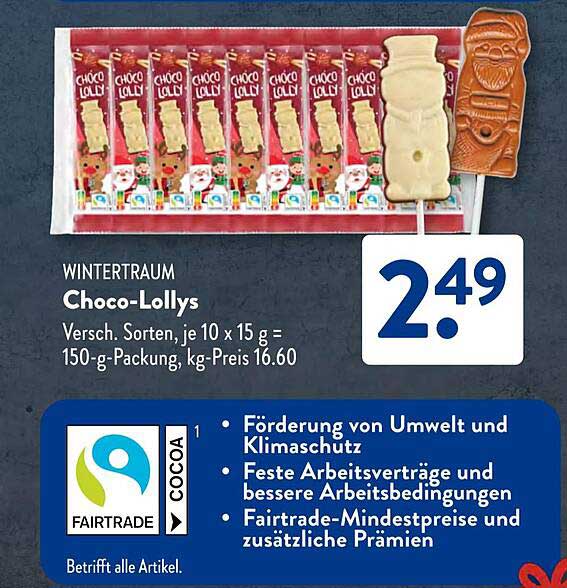 WINTERTRAUM Choco-Lollys 150 g
