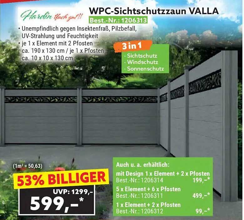 WPC-Sichtschutzzaun VALLA