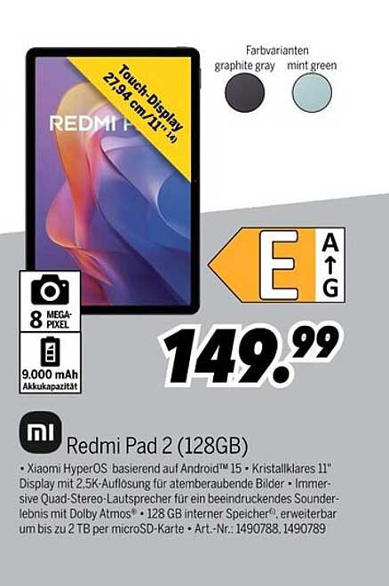 Xiaomi Redmi Pad 2 (128GB) – Das ideale Tablet für jede Gelegenheit