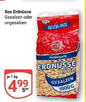 Xox Erdnüsse gesalzen oder ungesalzen 1000 g