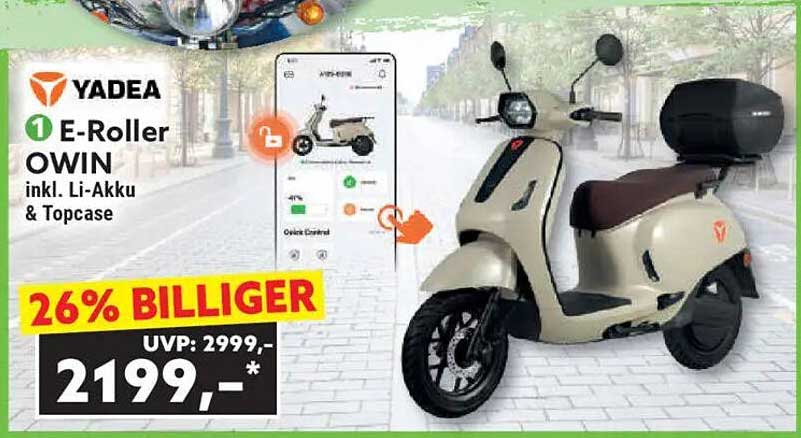 Yadea E-Roller OWIN inkl. Li-Akku & Topcase