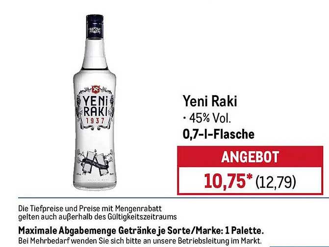 Yeni Raki 0,7 l-Flasche - 45% Vol.
