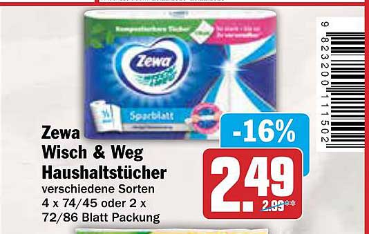 Zewa Wisch & Weg Haushaltstücher - verschiedene Sorten