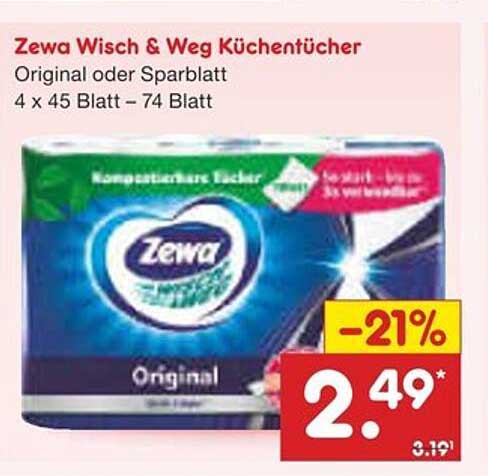 Zewa Wisch & Weg Küchentücher - Original oder Sparblatt