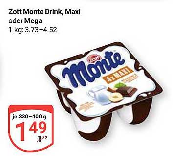 Zott Monte Drink, Maxi oder Mega, 330-400 g