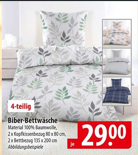 Gunstige Biber Bettwasche 4 Teilig