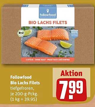Followfood Bio Lachs Filets tiefgefroren, je 200-g-Pckg.