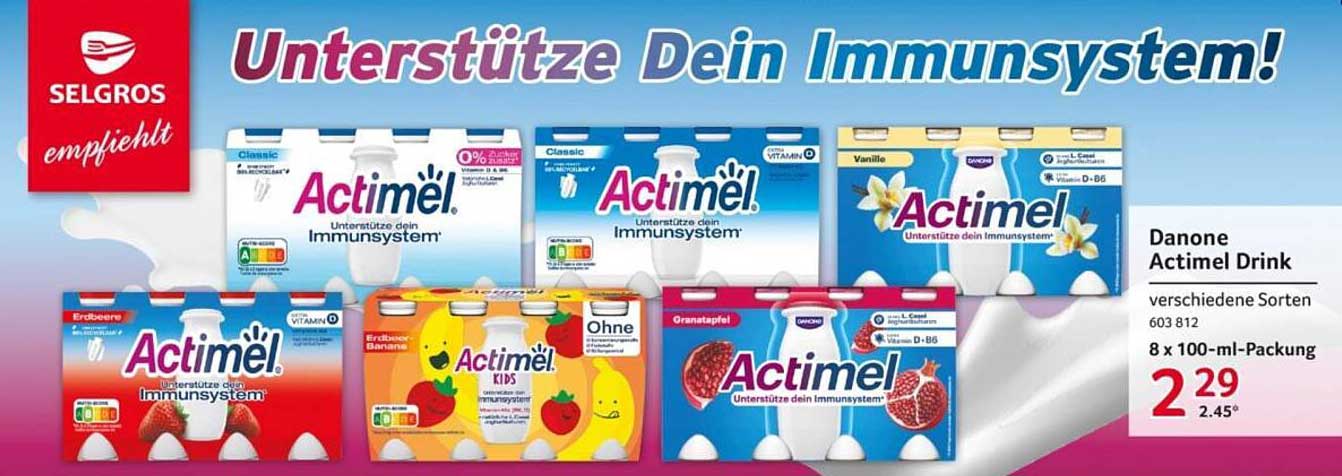 Danone Actimel Drink verschiedene Sorten 603 812 8 x 100-ml-Packung