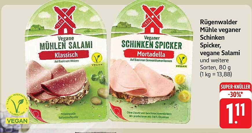 Rügenwalder Mühle veganer Schinken Spicker, Mortadella