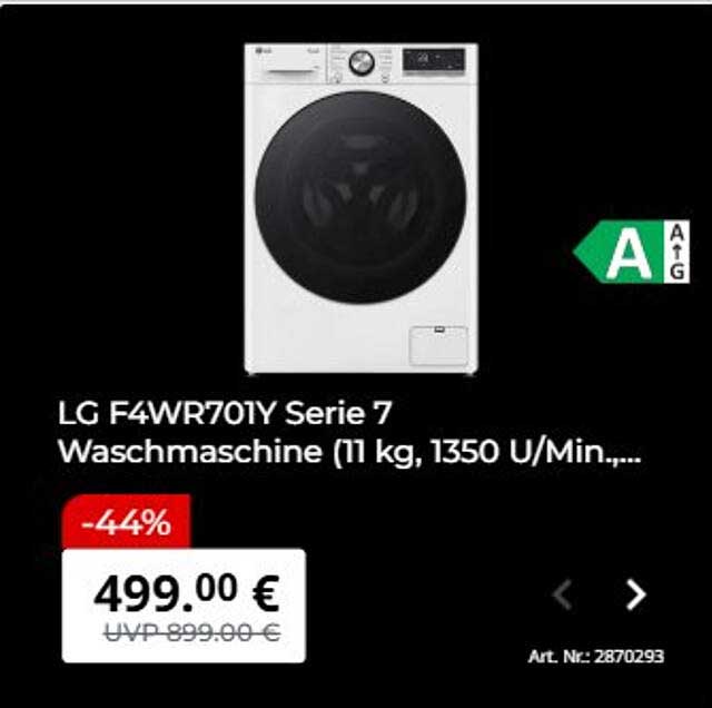 LG F4WR701Y Serie 7 Waschmaschine (11 kg, 1350 U/Min,...