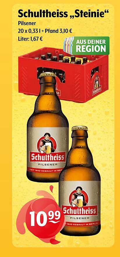 Schultheiss „Steinie“ Pilsener 20 x 0,33 l