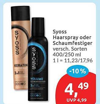 Syoss Haarspray oder Schaumfestiger versch. Sorten 400/250 ml