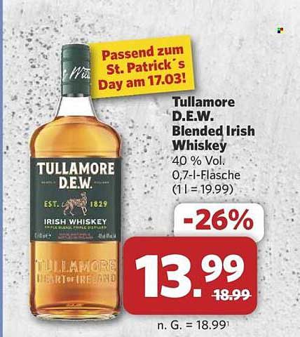 Tullamore D.E.W. Blended Irish Whiskey