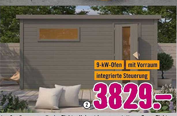 9-kW-Ofen mit Vorraum, integrierte Steuerung