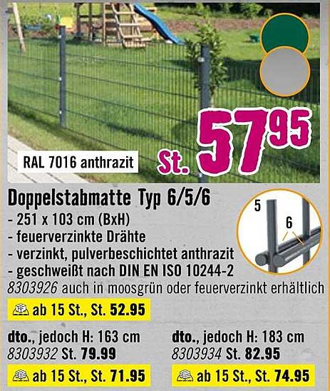 Doppelstabmatte Typ 6/5/6 - RAL 7016 anthrazit