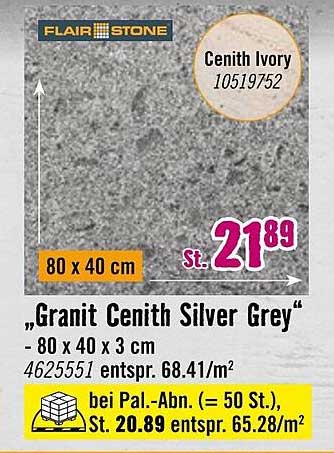 Granit Cenith Silver Grey – 80 x 40 x 3 cm