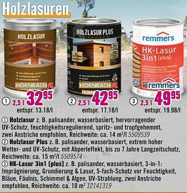 Holzlasur von Hornbach - hochwertiger UV-Schutz für Ihr Holz