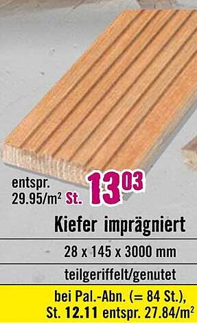 Kiefer imprägniert 28 x 145 x 3000 mm