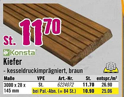 Kiefer - kesseldruckimprägniert, braun