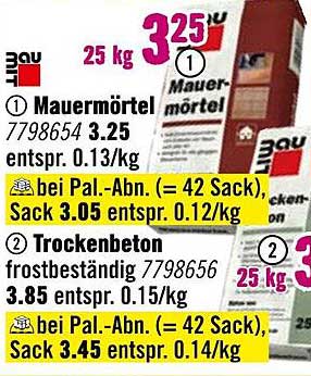 Mauermörtel 25 kg - Ideal für Ihre Bauprojekte