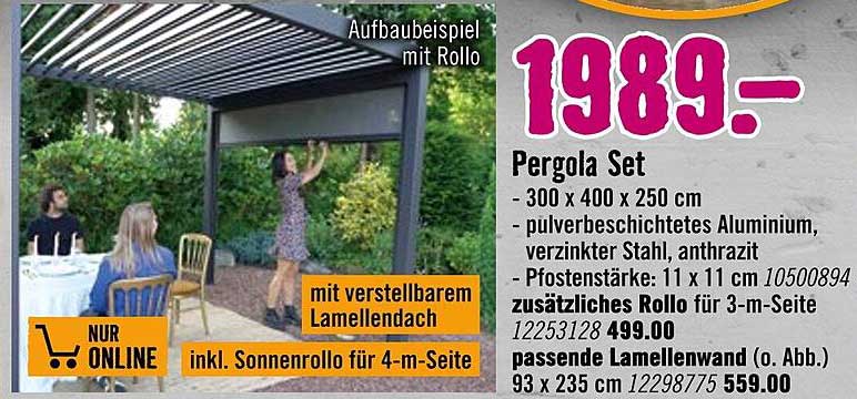 Pergola Set – mit verstellbarem Lamellendach