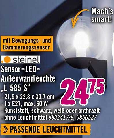 Sensor-LED-Außenwandleuchte „L 585 S“ mit Bewegungs- und Dämmerungssensor