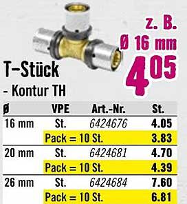 T-Stück - Kontur TH Ø 16 mm für nur 4,05 €