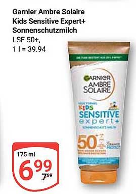 Garnier Ambre Solaire Kids Sensitive Expert+ Sonnenschutzmilch LSF 50+, 1 l = 39.94