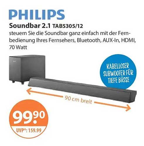 PHILIPS Soundbar 2.1 TAB5305/12