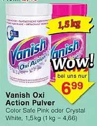 Vanish Oxi Action Pulver Color Safe Pink oder Crystal White, 1,5 kg