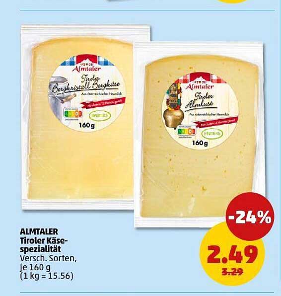 ALMTALER Tiroler Käse-Spezialität 160g, verschiedene Sorten
