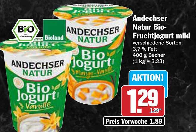 Andechser Natur Bio-Fruchtjogurt mild