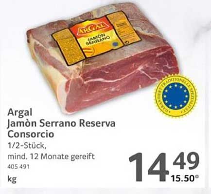 Argal Jamón Serrano Reserva Consorcio 1/2-Stück, mind. 12 Monate gereift
