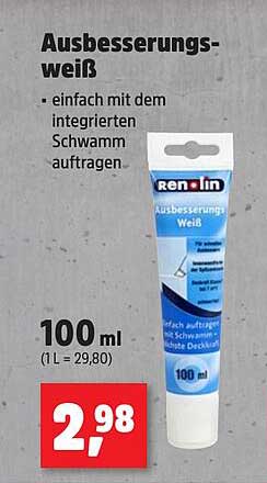 Ausbesserungsweiß mit integriertem Schwamm