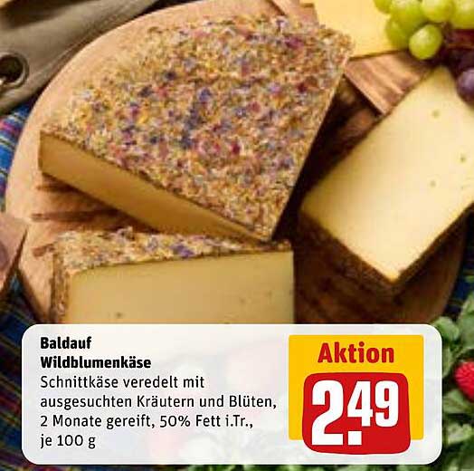 Baldauf Wildblumenkäse - Schnittkäse veredelt mit Kräutern und Blüten
