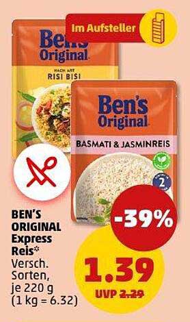 BEN'S ORIGINAL Express Reis - Verschiedene Sorten, je 220 g